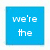 Six square with text in different colors: blue, green, yellow, orange, pink, and gray. Text reads "we're the", "squarest squares", "that you'll", "ever meet!", "besties 4ever!", and a blank gray