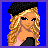 A 2x2 contact sheet of four pixel art frames showing a cartoon woman in various poses with pink and black clothing, holding a handbag, wearing a beret, and displaying "XOXO" text on one frame against a blue background.