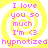 Yellow spiral background with pink text reading "I love you so much I'm <3" and "hypnotized" in a