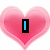 Two pink heart shapes with blue text 'I' and 'LOVE' on top, and 'KREG!!!' on bottom, all with black outlines.