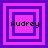 Four purple and pink square frames with 'Audrey' text, each frame showing different nested square layers.