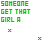 A 48x48 pixel animated contact sheet showing two frames of a green text-based animation with pink and green symbols on white background.