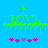 Green pixelated 'I LOVE' text with question marks below, pink and purple stars at bottom, on solid blue background.