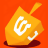 A pixelated orange background features a yellow spinning top with white Hebrew letters, casting a dark shadow.