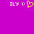 Purple background with white text 'ILY' and a yellow heart-shaped emoticon on the left, paired with identical static text on the right.