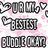 Pixelated text and names on a purple background with pink floral patterns, featuring heart symbols and stylized lettering.