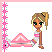 Pixel art contact sheet showing two frames of an animated icon: a blonde doll character and text reading "blonde is better" on black background.