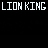 Animated contact sheet of a cartoon lion king icon with repeated text and progressive orange-yellow gradient background changes across 23 frames.