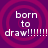 Four identical pixelated text arranged in a on a purple background with concentric pink circles