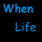 Blue pixelated text on black background with yellow rounded objects in top-right corner.