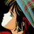 Pixelated image of a figure with long dark hair, wearing a white sleeveless top and red accents, against a dark background with blue and green tones.