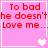 Pixelated red text on pink background with white heart symbols changing across four
