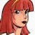 Pixelated image of a woman with red hair and dark lips on left, green text 'Original Icons .com' on right.