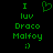 Green pixelated text and symbols on black background: 'I', heart symbol, 'luv', 'Draco Malfoy', and smiley face. Two identical frames shown.