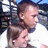 Pixelated image of two people embracing with blue text overlays reading 'I Love', 'Janel A.A.F', and '8/19/07' on a black background.