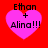 Four identical pink heart-shaped icons with black text 'Ethan + Alina!!!' on a red background, arranged in a