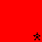 Red and black pixelated icon with repeated text and small figures, showing animation changes in text and symbols.