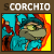 A 3x3 contact sheet of an animated AIM buddy icon featuring a cartoon turtle-like character with green eyes and blue clothing against a yellow background with orange flame effects, labeled "SCORCHIO" at the top of each frame.