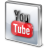 Pixelated YouTube icon with red rounded rectangle containing white 'Tube' text, black 'You' text above, and gray gradient background.