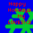 Red text 'Happy Holidays My LOVES! :3' over green snowflake on blue background, with visible animation changes between frames.