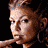 A 48x48 pixel animated contact sheet showing three distinct frames of a celebrity character with varying poses and accessories against a black background.