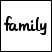 Animated sequence showing a cartoon character's mouth with 'family' text in various positions and styles, including partial letters and background changes.