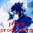 Pixelated anime-style character with spiky dark blue hair and a white mask covering the lower face, wearing a blue outfit against a cloudy sky background.