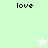 Pixelated 'love' text appears on light green and white backgrounds with a small star icon changing color between frames.