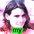 A four- shows a person with long brown hair and pink-toned background; green text overlays read 'my', 'future', and 'husband'