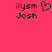 Pixelated text and a heart symbol on bright pink background, with two identical side-by-side layouts.