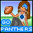 Pixel art animation of a cartoon cheerleader holding a football, with