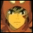 Pixelated anime-style character with brown hooded cloak and yellow face, next to black background with white text 'AnimeIM' and 'com' in pixelated font.