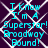 Cyan text reads "I Know I'm A Superstar! Broadway Bound!" over a dark purple background with white geometric lines, displayed in a of four identical