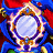 Pixelated icon with central circular light surrounded by blue and red patterns, adjacent to black background with white text.