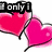 Animated icon with multiple heart symbols and text fragments, showing sequential changes in background and heart shapes.
