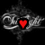 Black and white split image with red heart symbol, text 'O.C.D', 'Obsessive Compulsive Disorder', and 'HATE ME' on left; white background with red text 'I Love' and black heart symbol on right.
