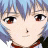 A pixelated anime-style character face with blue hair and brown eyes on the left, next to a black background with white text "Anime IM" and stylized signature "cOw" on the right.