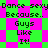 Pixelated text on a green and pink checkered background with repeated phrases.