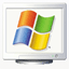 Animated sequence showing a Windows logo transitioning through multiple states including full color, grayscale, and stylized blue monochrome versions.