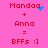 Pixelated pink background with red text and blue pixel clusters forming a heart and scattered dots above 'Mandaq' and 'Mandaq' text.