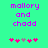 Pixelated text 'mallory and chadd' in purple on green background with pink and gray heart icons below.
