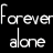 A contact sheet of 7 animated frames showing a text-based animation with repeating 'forever' and 'alone' text in various colors on black background, arranged in a 3x3 grid with one frame missing.