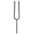 Four gray tuning fork icons arranged in a on white background, each with two prongs and straight stem
