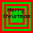 Four green squares with red borders display 'Merry Christmas' text in black pixelated font, each square showing a different nested border configuration.