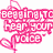Four pink text-based designs on white background with floral accents, each containing distinct phrases in pixelated font.