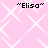 Pink background with white diamond-shaped pattern and four instances of "Eliso" text in pixelated font