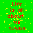Green background with red text reading 'Life is all about ME tvwb3' repeated in a pattern, featuring yellow pixel noise and one gray rectangular area