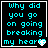 Four display cyan text on black background with a heart symbol changing from white to gray across frames