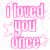 A 3x3 contact sheet of eight pink text-based animated frames with star outlines on a white background, displaying romantic breakup quotes in pixelated font.