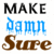 Pixelated text layers display 'MAKE', a blue stylized symbol, and 'Score' in brown script against white background.